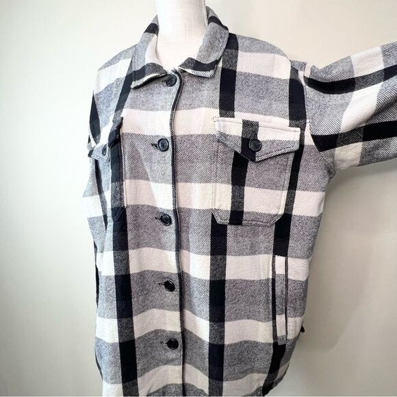 Lucky Brand Plaid Shacket Button Front Flannel Large - Picture 2 of 13